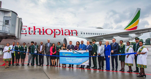Ethiopian Airlines inaugura il nuovo volo per Varsavia, Polonia